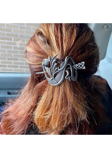 0241 Gümüş Benzersiz Viking Siyah Büyük Boy Karga Saç Tokası Aksesuarları Kadınlar Için 2022 Vintage Goth Punk Kuzgun Kanat Firkete Takı Haarschmuck (Yurt Dışından)
