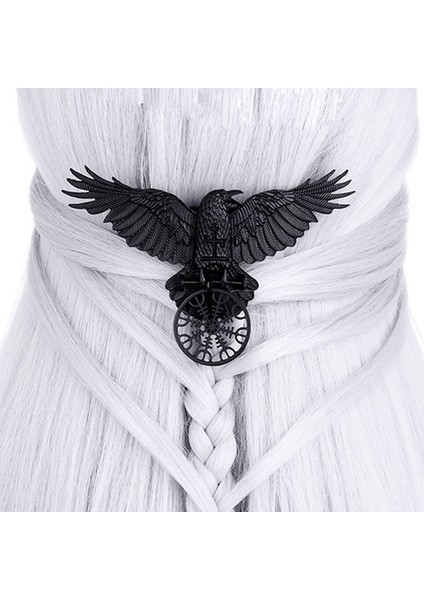 0241 Gümüş Benzersiz Viking Siyah Büyük Boy Karga Saç Tokası Aksesuarları Kadınlar Için 2022 Vintage Goth Punk Kuzgun Kanat Firkete Takı Haarschmuck (Yurt Dışından) modelleri
