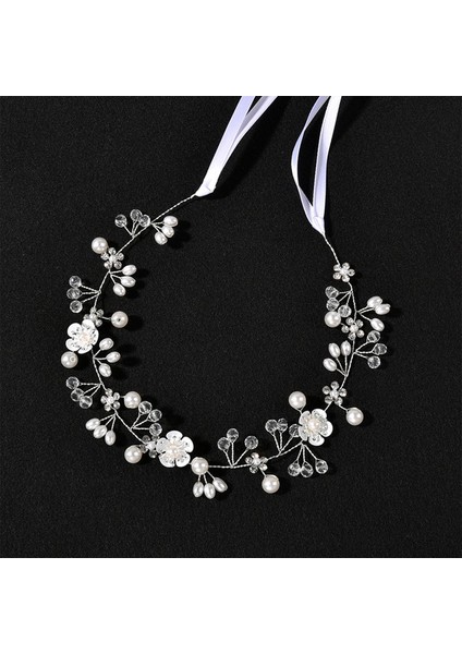 U Getnoıvas Gelin Altın/gümüş Renk Çiçek Şerit Hairband Kafa Bandı Kadın Başlığı Tiara Düğün Gelin Saç Takı Aksesuarları (Yurt Dışından)