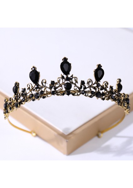 27 Barok Vintage Siyah Tiara ve Taçlar Kristal Rhinestone Düğün Saç Aksesuarları Kraliçe Prenses Taç Daha Fazla Tasarım Kafa Takı (Yurt Dışından)