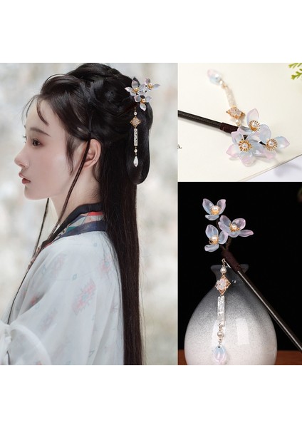 Stil 7 Sandal Ağacı Çiçek Şekli Firkete Klipler El Yapımı Sarmal Ahşap Saç Çatal Çubukları Retro Çin Hanfu Elbise Headdress Headpieces (Yurt Dışından)