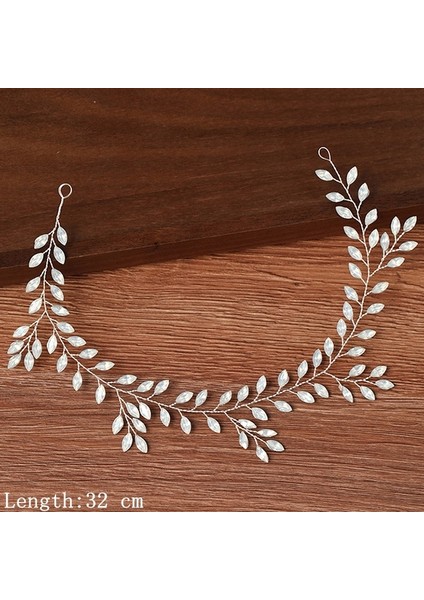 Gümüş Renk Kadın Bantlar Saç Takı Düğün Saç Aksesuarları Kadınlar Için Rhinestone Inci Kafa Bandı Gelin Tiara Hairbands Aksesuarları (Yurt Dışından)
