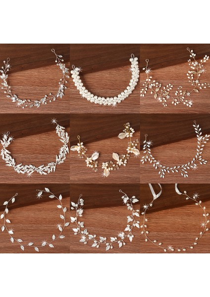 Gümüş Renk Kadın Bantlar Saç Takı Düğün Saç Aksesuarları Kadınlar Için Rhinestone Inci Kafa Bandı Gelin Tiara Hairbands Aksesuarları (Yurt Dışından) fiyatları