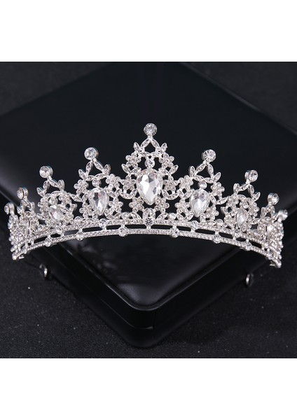 Altın Düğün Saç Tiara Kristal Gelin Tacı Taç Gümüş Renk Diadem Peçe Tiaras Düğün Saç Aksesuarları Başlıklar Kafa Takı (Yurt Dışından) indirimleri