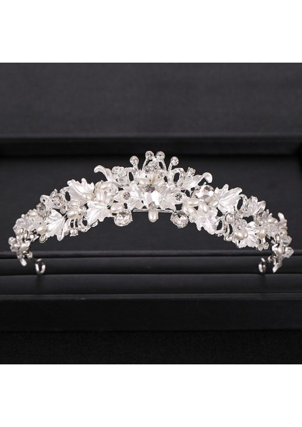 Gümüş Düğün Taç Saç Takı Gelin Saç Aksesuarları Kadın Barok Taç Rhinestones Kristal Tiaras Gelin Kraliçe Parti Taçlar Hediye (Yurt Dışından)