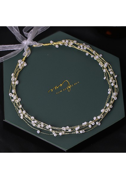 J Getnoıvas Gelin Altın/gümüş Renk Çiçek Şerit Hairband Kafa Bandı Kadın Başlığı Tiara Düğün Gelin Saç Takı Aksesuarları (Yurt Dışından)