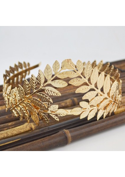 0557GÜMÜŞ Barok Altın Renk Yaprak Bandı Başlığı Taç Tiara Headdress Roma Tanrıçası Yunan Kafa Takı Gelin Düğün Saç Aksesuarları (Yurt Dışından) indirimleri