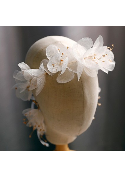 Rodyum Kaplama Düğün Gelin Headdress Saç Bantları Ölümsüz Boncuklu Çiçek Kız Süs Inci Küpe Saç Aksesuarları Seti (Yurt Dışından) fırsatları
