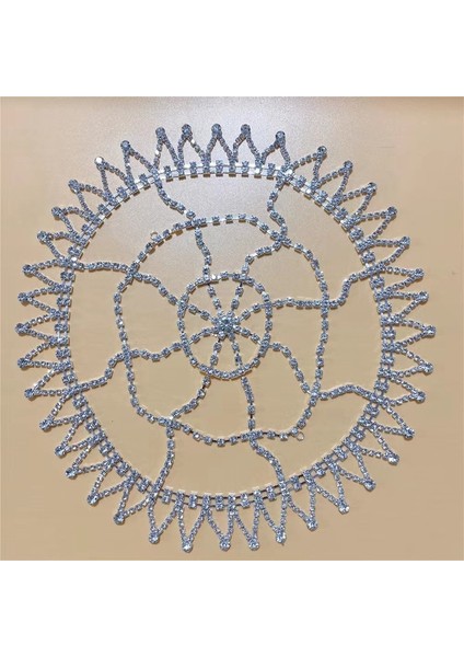 2 Gümüş 2021 Içi Boş Yapay Elmas Örgü Başlığı Düğün Kafa Zinciri Takı Kadınlar Için Lüks Kristal Kafa Bandı Şapka Şapka Saç Aksesuarları (Yurt Dışından)