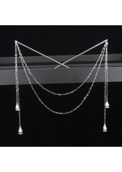 Stil 10 Çift Zincir Saç Çatal Inci Püskül Saç Tokası Nunchaku Firkete Çin Tarzı Retro Saç Aksesuarları Hanfu Tiaras Süsler (Yurt Dışından) fırsatları