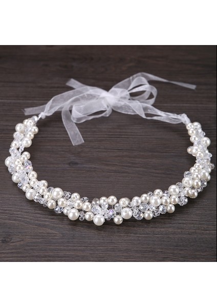 Stil 8 Yeni Moda Kristal Saç Bandı Bantlar Kadın Kızlar Için El Yapımı Düğün Saç Aksesuarları Beyaz Inci Çiçek Tiaras Taçlar (Yurt Dışından)