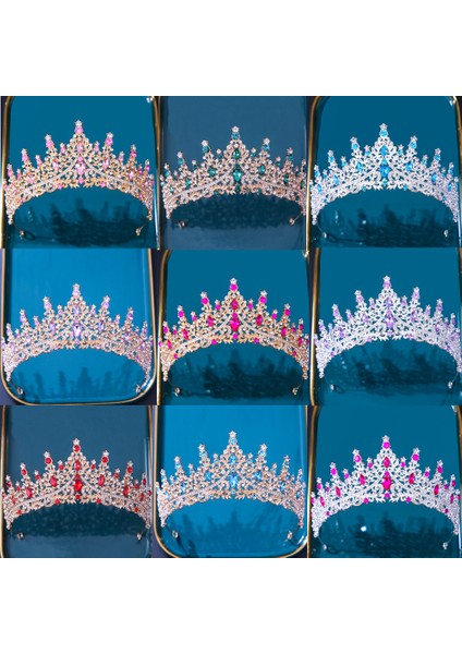 Gümüş Gök Mavisi Dıezı Gelin Taç Yeni Avrupa Şapkalar Tarzı Kristal Saç Elbise Aksesuarları Tiara Kadınlar Düğün Taklidi Taç Saç Takı (Yurt Dışından) fiyatları