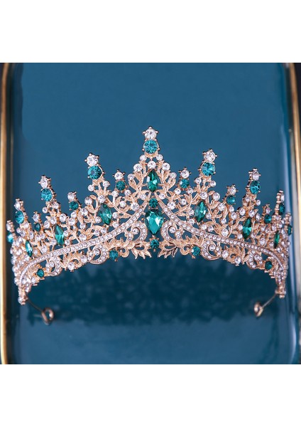 Gümüş Gök Mavisi Dıezı Gelin Taç Yeni Avrupa Şapkalar Tarzı Kristal Saç Elbise Aksesuarları Tiara Kadınlar Düğün Taklidi Taç Saç Takı (Yurt Dışından) fırsatları