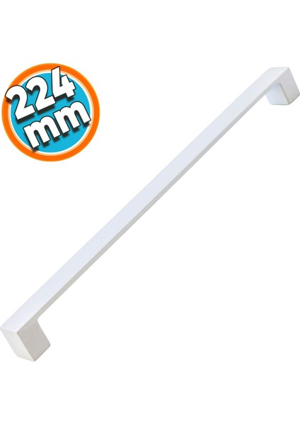 Mobilya Mutfak Dolabı Banyo Çekmece Dolap Kapak Kulpu Kulbu Beyaz 224 mm Metal Kulp