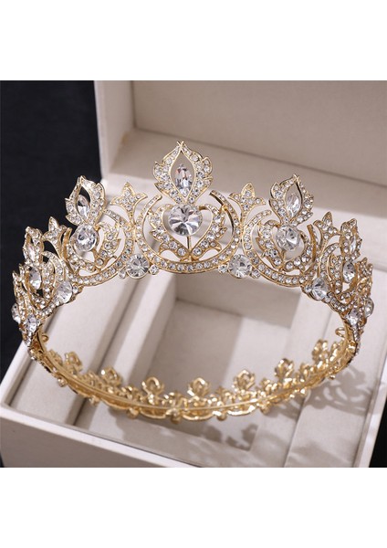 ZXC87GOLD Mamojko Barok Kraliçe Asil Gelin Taç Tiaras Kadın Kristal Düğün Şapkalar Gelin Saç Aksesuarları Için Zarif Tiara Bijoux (Yurt Dışından)