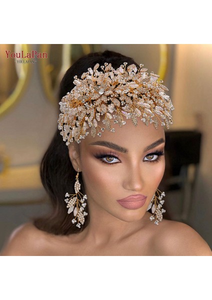 371 G-Crown Youlapan HP377 Bayanlar Düğün Taç Gelin Taçları Gelinler Için Saç Aksesuarları Metal Kristal Gelin Saç Bandı Düğün Tiara (Yurt Dışından) fiyatları