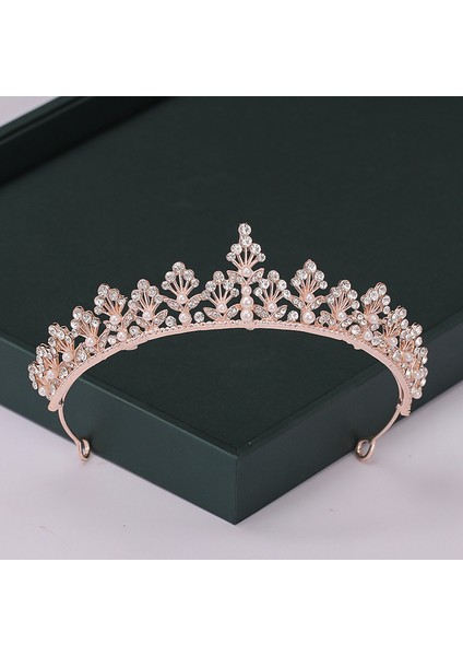 14 Trendy Gül Altın Rengi Tiaras ve Taçlar Inci Kristal Prenses Diadems Sıcak Satış Kraliçe Düğün Gelin Saç Aksesuarları Başlığı (Yurt Dışından)