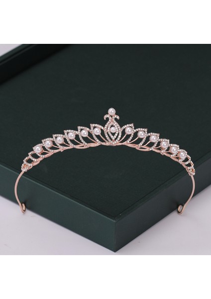 14 Trendy Gül Altın Rengi Tiaras ve Taçlar Inci Kristal Prenses Diadems Sıcak Satış Kraliçe Düğün Gelin Saç Aksesuarları Başlığı (Yurt Dışından) modelleri