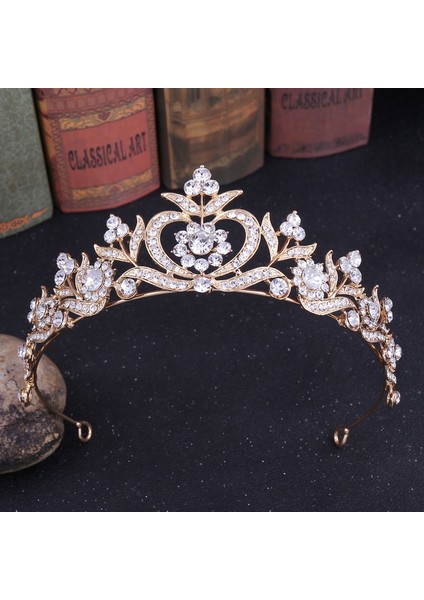 11 Kristal Rhinestone Düğün Saç Aksesuarları Altın Gümüş Renk Tiaras ve Taçlar Gelin Kadınlar Için Moda Prenses Diadems Takı (Yurt Dışından)