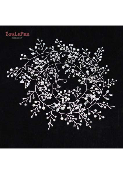 HP120-GÜMÜŞ Youlapan HP394 Bohem Gelin Saç Aksesuarları Kristal Rhinestone Başlığı Gelin Kafa Bandı Düğün Tiara Saç Takı Şapkalar (Yurt Dışından)