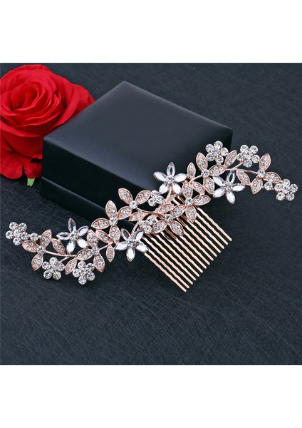 P Trendy Rhinestone Saç Klipler Düğün Gelin Sahte Inciler Çiçek Tavuskuşu Saç Taraklar Kore Moda Kristal Kız Firkete Hediyeler (Yurt Dışından)