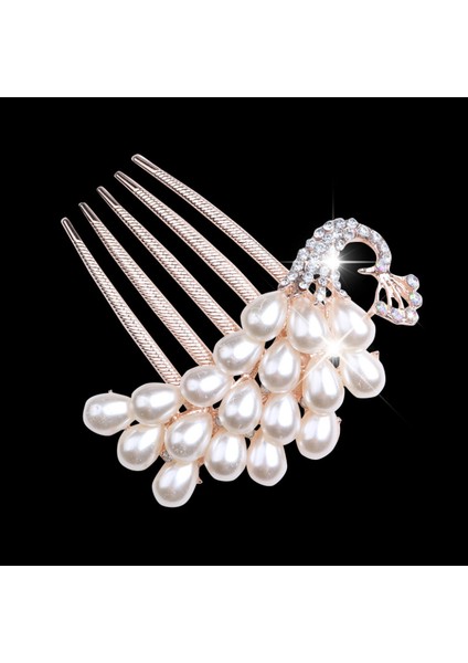 P Trendy Rhinestone Saç Klipler Düğün Gelin Sahte Inciler Çiçek Tavuskuşu Saç Taraklar Kore Moda Kristal Kız Firkete Hediyeler (Yurt Dışından) indirimleri