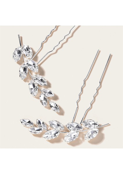 0268 Altın Floralbride Alaşım Gümüş Renk Temizle Kristal Rhinestones Gelin Saç Tokası Düğün Saç Etiket Kadın Nedime Saç Aksesuarları (Yurt Dışından) indirimleri