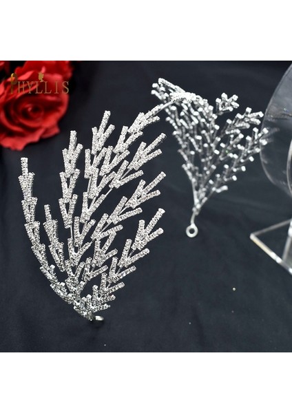 A254-GÜMÜŞ A371 Çok Katmanlı Gelin Kafa Çember Zirkon Kafa Bandı Kızlar Için Başlığı Kadın Tiara Düğün Saç Aksesuarları Gelinler Saç Takı (Yurt Dışından)
