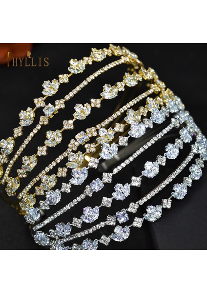 A254-GÜMÜŞ A371 Çok Katmanlı Gelin Kafa Çember Zirkon Kafa Bandı Kızlar Için Başlığı Kadın Tiara Düğün Saç Aksesuarları Gelinler Saç Takı (Yurt Dışından) fırsatları