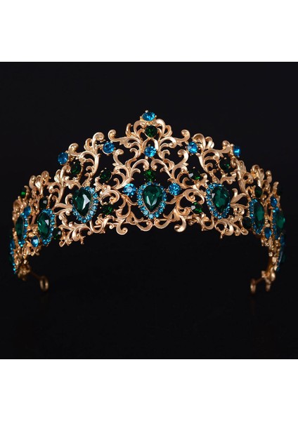 H042 Kırmızı Kmvexo Orman Yaprağı Kristal Tiara Gelinler Taç Altın Renk Gelin Takı Yeşil Taçlar Kraliçe Diadem Düğün Saç Aksesuarları (Yurt Dışından) fiyatları