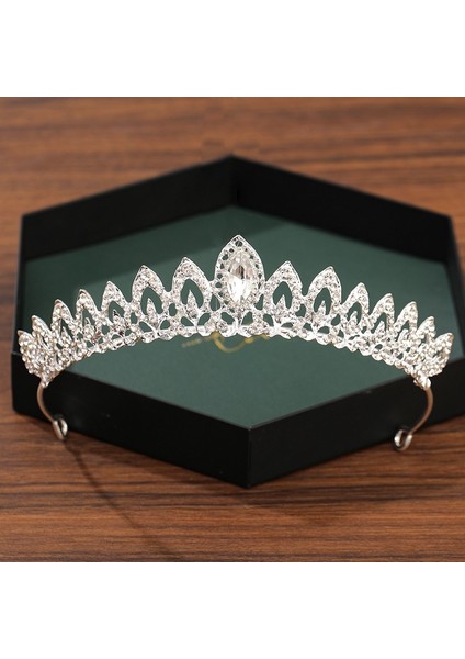 Gümüş Gümüş Renk Taç ve Tiara Düğün Saç Aksesuarları Kadınlar Için Taç Gelin Kristal Rhinestone Diadema Tiaras Gelin Taç (Yurt Dışından) fırsatları