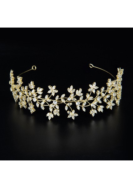 TS-8006-G-ZIRKON El Yapımı Barok Hairband Gümüş Kaplama Kristal Hairband Kadın Hairband Kız Hediye Takı Gelin Bildirimi Saç Aksesuarları (Yurt Dışından)