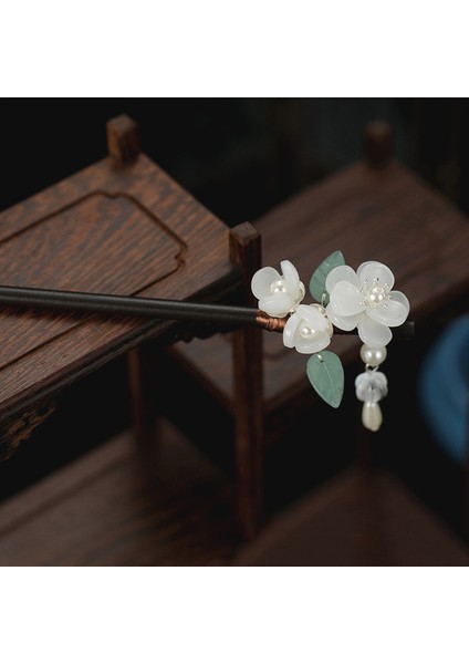 Stil 18 Sandal Ağacı Çiçek Şekli Firkete Klipler El Yapımı Sarmal Ahşap Saç Çatal Çubukları Retro Çin Hanfu Elbise Headdress Headpieces (Yurt Dışından)