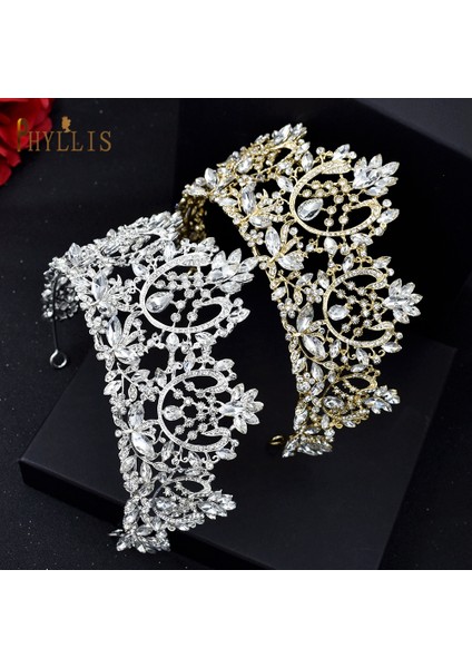 A101-GOLD A195 Lüks Düğün Taç Gelin Tiaras Için Rhinestone Saç Takı Hediyeler Kristal Saç Aksesuarları Kadın Kafa Bandı Gelin Şapkalar (Yurt Dışından) fırsatları
