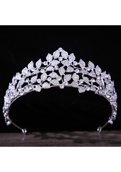 Stil G Gümüş Renk Gümüş Renk Kristal Taçlar ve Çelenkler Barok Vintage Taç Tiara Kadınlar Için Gelin Pageant Balo Diadem Düğün Saç Aksesuarları (Yurt Dışından) indirimleri