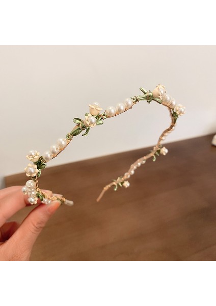 K Inciler Bantlar Kadın Kızlar Için Gelin Düğün Hairbands Beyaz Çiçek Tiaras ve Taçlar Kore Moda Headdress Saç Takı (Yurt Dışından) fırsatları
