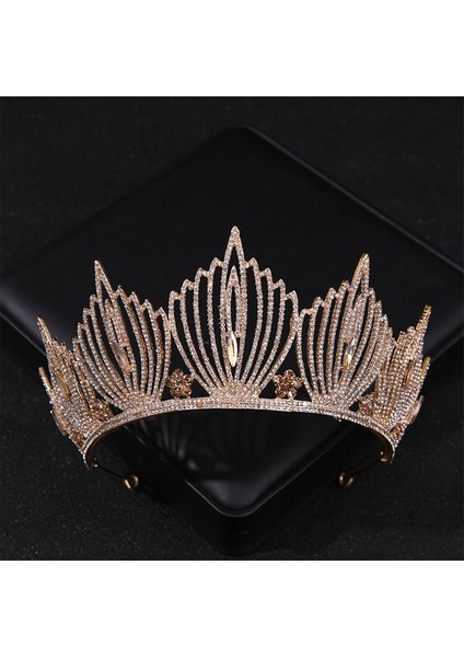 Resim Olarak Lüks Moda Altın Gümüş Renk Kristal Taçlar Kadınlar Için Gelin Prenses Kraliçe Inciler Tiaras Diadems Düğün Saç Aksesuarları (Yurt Dışından)