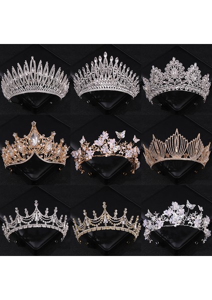Resim Olarak Lüks Moda Altın Gümüş Renk Kristal Taçlar Kadınlar Için Gelin Prenses Kraliçe Inciler Tiaras Diadems Düğün Saç Aksesuarları (Yurt Dışından) fiyatları