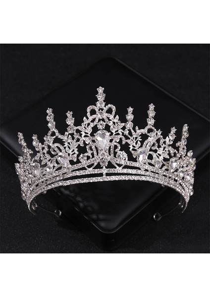 Resim Olarak Lüks Moda Altın Gümüş Renk Kristal Taçlar Kadınlar Için Gelin Prenses Kraliçe Inciler Tiaras Diadems Düğün Saç Aksesuarları (Yurt Dışından) modelleri