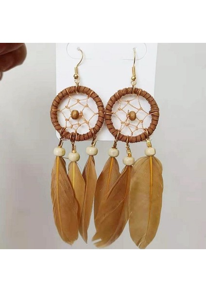 Brown-10 Kadın Küpe 2022 Trend Piercing Asılı Küpe Vintage Tüy Kadın Aksesuarları Moda Retro Kadın Küpe Takı (Yurt Dışından) fiyatları