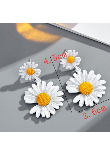 EK4198 Saf Beyaz Renk Papatya Kelebek Çiçek Dangle Küpe Kadınlar Için Yeni Yaz Kore Orecchino Yaratıcı Romantik Düğün Takı (Yurt Dışından) fırsatları