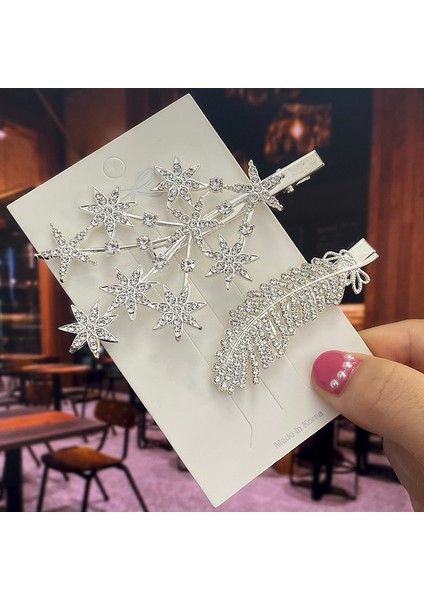 SET21 Moda Kristal Saç Tokaları Kadınlar Için 2022 Kar Tanesi Kelebek Çiçek Taklidi Saç Aksesuarları Kadın Vintage Takı Hairwear (Yurt Dışından)