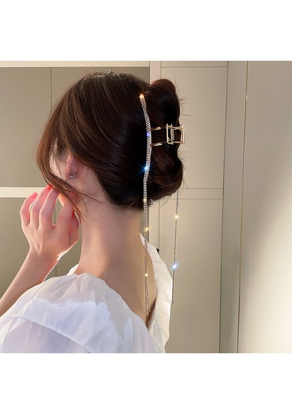 HH2762-3 Rhinestone Saç Pençeleri Püskül ile Parlak Kristal Tokalar Kadınlar Için Geometrik Toka Saç Klip Moda Parti Saç Aksesuarları (Yurt Dışından) fırsatları