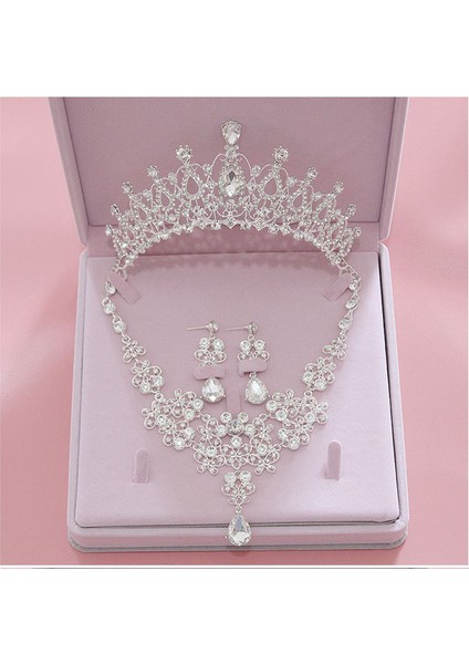 14 Yüksek Kalite Moda Kristal Düğün Gelin Takı Setleri Kadın Gelin Tiara Taçlar Küpe Kolye Düğün Takı Aksesuarları (Yurt Dışından) fiyatları