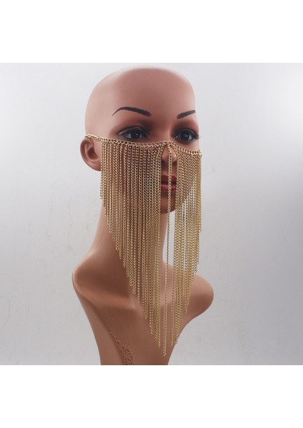 Gümüş Renk Yeni Tasarım Kadın Altın Renk Alüminyum Zincir Çok Katmanlı Püskül Baş Zincirler Yüz Takı ve Kafa Takı Cadılar Bayramı Hediye (Yurt Dışından) indirimleri