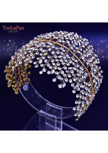 HP258-G Topqueen HP425 Kristal Düğün Kafa Bandı Taklidi Düğün Saç Aksesuarları Kadın Şapkalar Ziyafet Gelin Tacı Hairbands (Yurt Dışından)