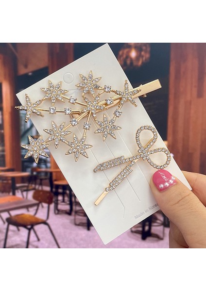 SET18 Moda Kristal Saç Tokaları Kadınlar Için 2022 Kar Tanesi Kelebek Çiçek Taklidi Saç Aksesuarları Kadın Vintage Takı Hairwear (Yurt Dışından)