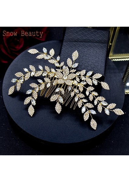 A53 Altın A25 Kristal Gelin Saç Takı Rhinestone Pageant Bantlar Gelin Saç Parçası Alaşım Yaprak Tarak Düğün Başlığı Kadınlar Için Tiaras (Yurt Dışından)
