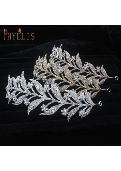 A53 Altın A25 Kristal Gelin Saç Takı Rhinestone Pageant Bantlar Gelin Saç Parçası Alaşım Yaprak Tarak Düğün Başlığı Kadınlar Için Tiaras (Yurt Dışından) modelleri