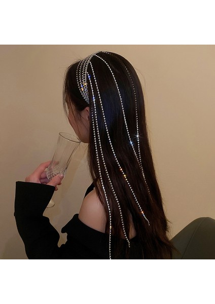 HH898-1 Yeni Tam Taklidi Kafa Bandı Saç Kadınlar Için Uzun Püskül Kristal Kafa Bandı Saç Aksesuarları Düğün Aksesuarları Saç Takı (Yurt Dışından) fiyatları